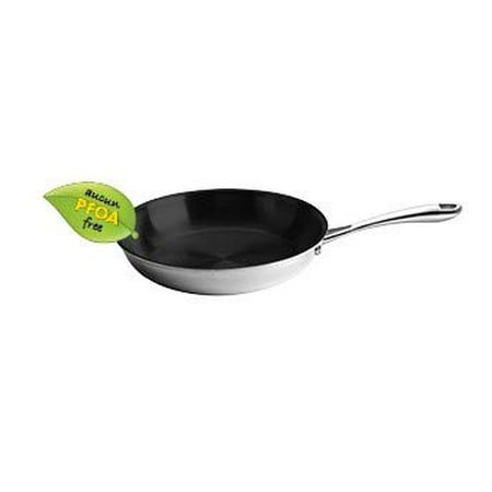 Josef Strauss Integral 11 Inch Skillet | Tri-Ply Construction, Works with Induction Cooktops, Oven and Dishwasher Safe, Nonstick Quantanium Coating, Mirrored Stainless Steel