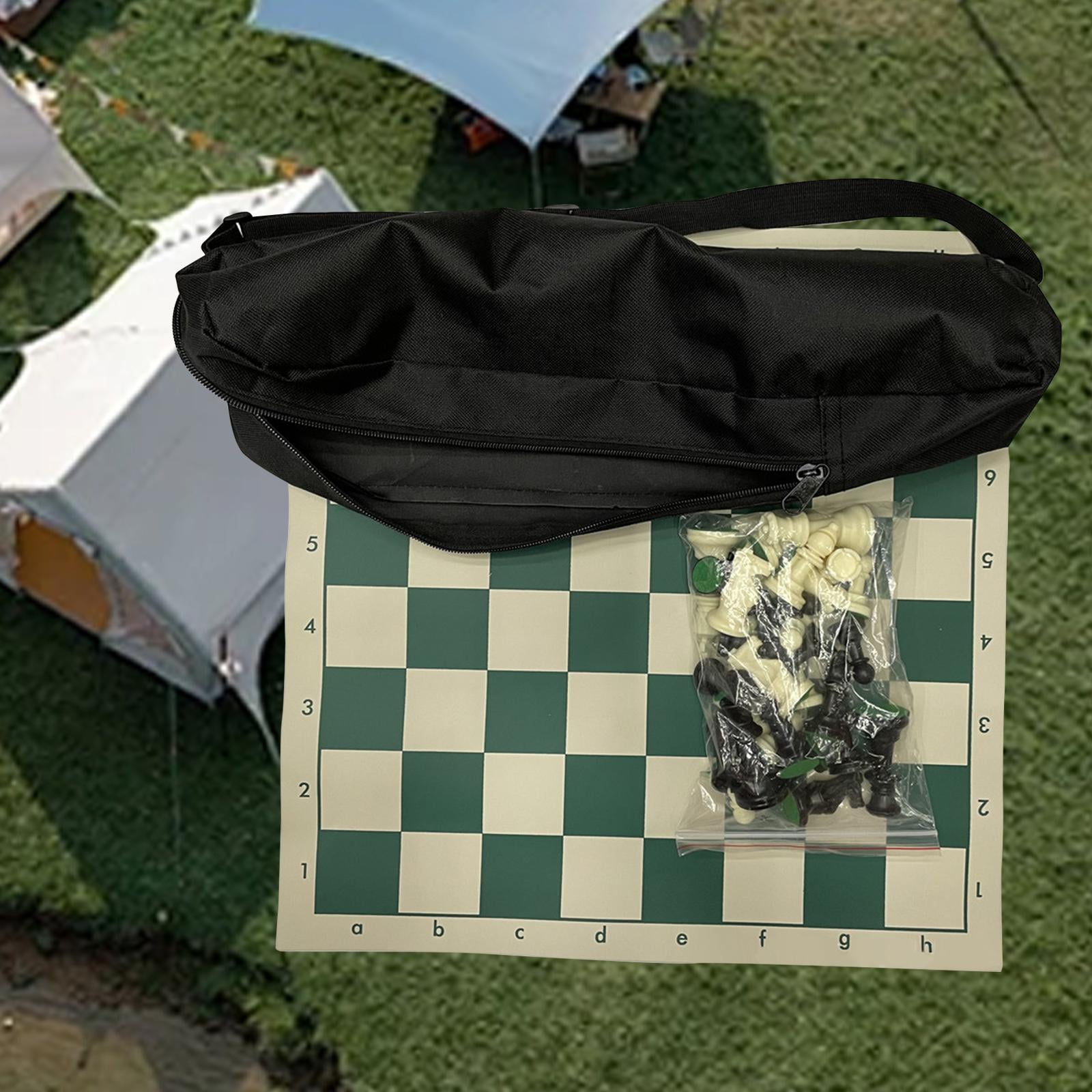 MERIGLARE Portable Chess Set,Deluxe Chess Set,Combination with Storage Bag,Roll up Chess Board Game Set,Chess Pieces for Travel Outdoor L