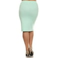 thumbnail image 3 of Moa Collection Women's Plus Size High Waist Casual Lightweight Solid Pencil Midi Skirt, 3 of 3