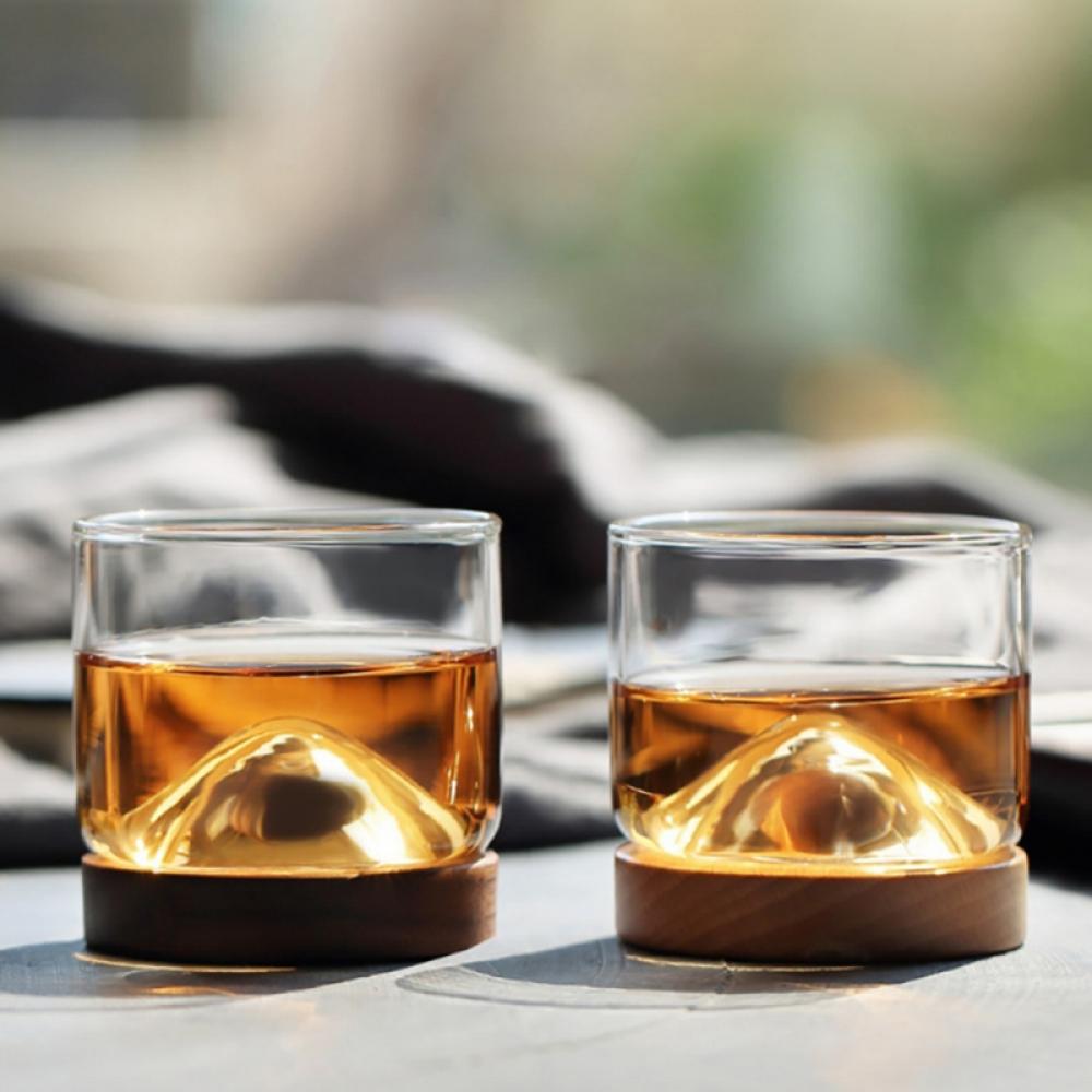 Small Transparent Glass Coffee Cup Mountain Glass Whisky Heat