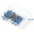 thumbnail image 1 of Uxcell Alfileres de Coser, Alfiler Recto de 1.5 Pulgadas con Cabeza de Perla Plástica, Azul, 200 Paquete, 1 of 6
