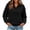 #Black 1, variant on Vynhevius Women Mock Neck Sweatshirt Half Zip Long Sleeve Loose Casual Pullover Top With Pocket
