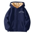 thumbnail image 3 of Kids Winter Jacket Long Sleeve Hoodies Full-Zip Jacket Kids Fall Jacket Girls Sweatshirts Size 130, 3 of 3