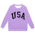 thumbnail image 3 of WMQPNNS Sweatshirts for Girls for Age 12-18 Months Oversized Pullover Letter Graphic Crewneck Sweatshirt Unisex Comfy and Soft Sweatshirts, Color Purple, 3 of 3