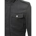 thumbnail image 3 of FashionOutfit Men's Classic Long Sleeves Zipper & Button Closure Wool Blend Coat, 3 of 4