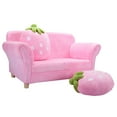thumbnail image 3 of Veryke Toddler Couch & Kids Sofa with 2 Strawberry Pillows, 2-Seater Upholstered Bbay Sofa Chair, 3 of 9