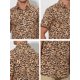 thumbnail image 5 of CAMISAS HAWAIANAS DE VERANO PARA HOMBRES CON ESTAMPADO DE ANIMALES DE MANGA CORTA Y BOTONES 2XL MARRÓN CAQUI, 5 of 5