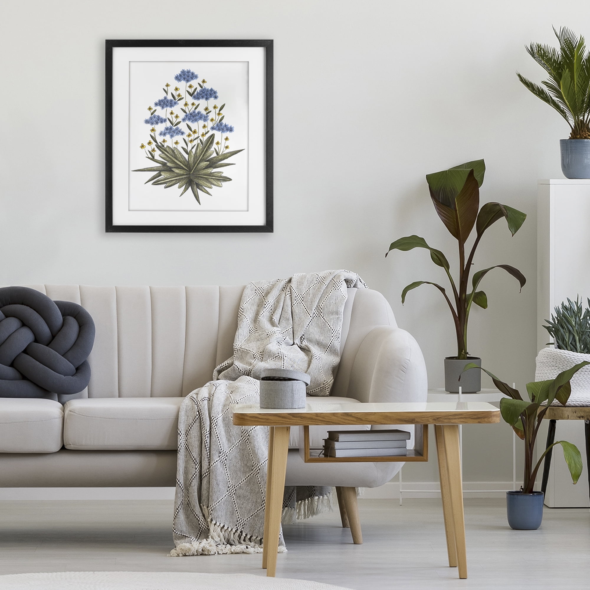 Where Wild Flowers Bloom Black Framed Print Under Glass, design by Cecilia Battaini