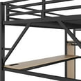 thumbnail image 5 of CNMMP Modern Iron LED Lights Queen Loft Bed with Staircase and Charging Station Black, 5 of 9