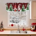 thumbnail image 2 of Christmas Dwarfs Valances for Windows, 42 x 18in, Xmas Gnome Pine Tree Snow Red Black Plais Rod Pocket Kitchen Valance Curtain Light Filtering Window Treatments for Living Room Bedroom, 1 Panel, 2 of 7