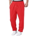 thumbnail image 2 of Nestiefly Mens Baggy Sweatpants Baggy Casual Straight Wide Leg Fleece Sweat Pants Athletic Workout Gym Jogger with Pockets Red S, 2 of 8