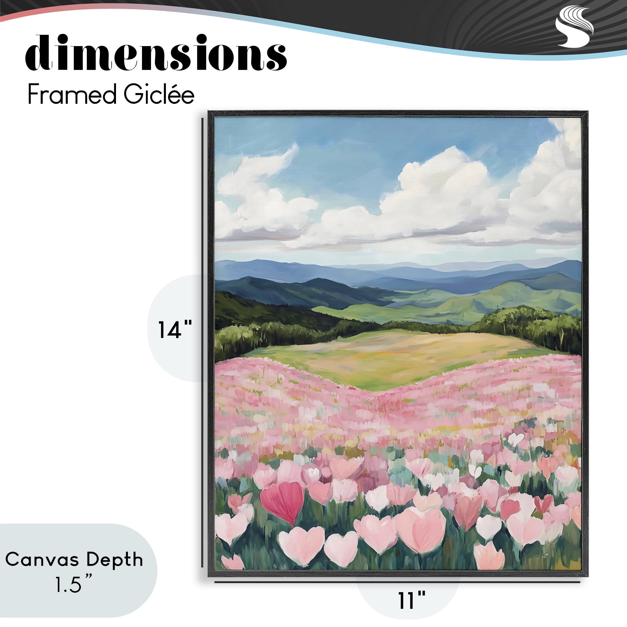 Stupell Industries Blush Pink Poppy Field Black Framed Giclee Art, design by The Prints Vibe
