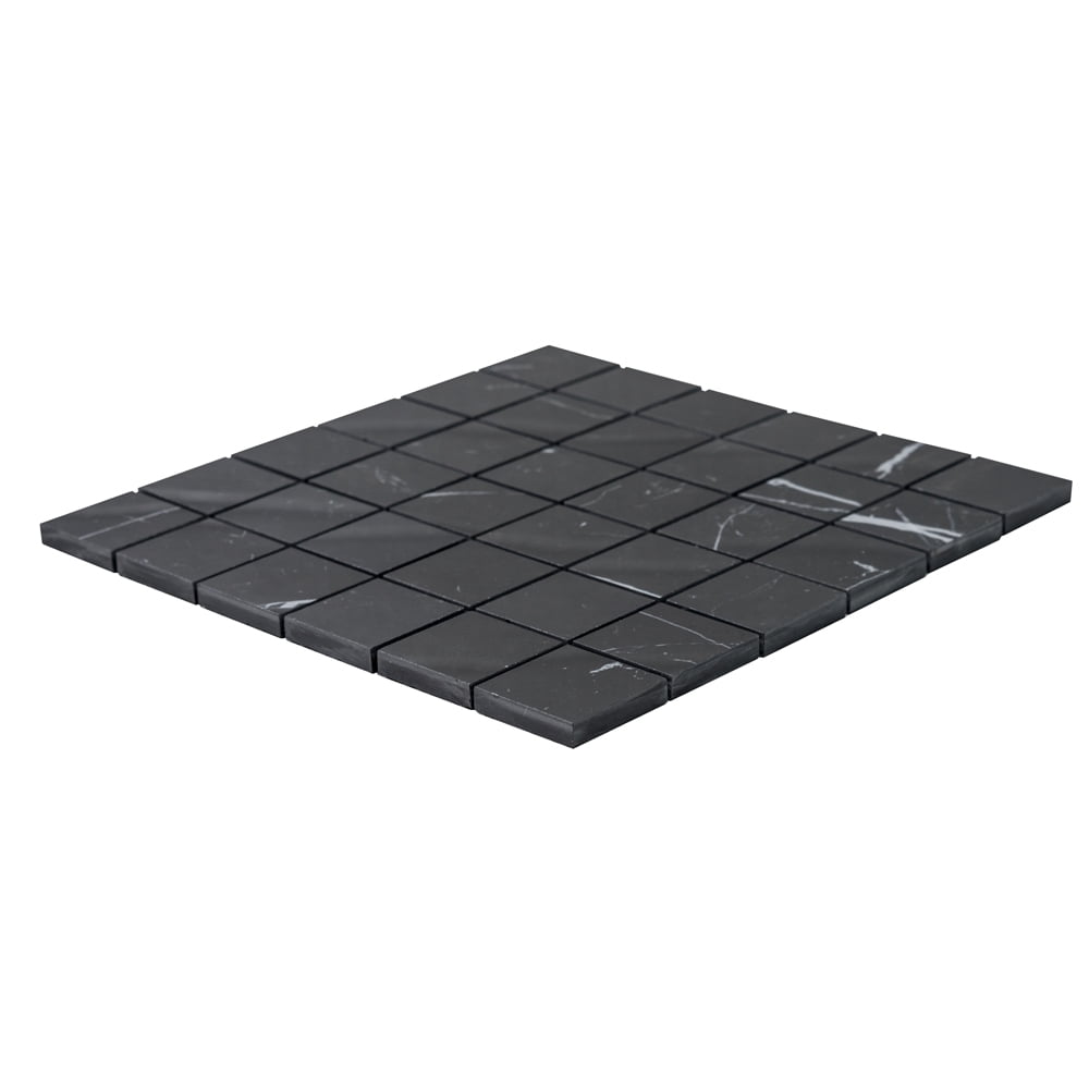The Tile Life Penthouse 2" x 2" Nero Marquina Matte Porcelain Mosaic Floor and Wall Tile Case of 9