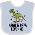 thumbnail image 3 of Inktastic Nana and Papa Love Me Dinosaur Grandson Boys Baby Bib, 3 of 4
