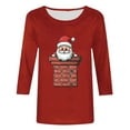 thumbnail image 4 of Cadancy Christmas Tops for Women 2025 Party Santa Crewneck 3/4 Sleeve Blouse Plus Size Vintage Casual Holiday Blouses Xmas Dressy Winter Funny Shirts, 4 of 5