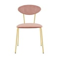 Neo Modern Pink Velvet and Gold Metal Leg Dining Room Chairs Set of 2