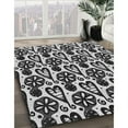 thumbnail image 3 of Ahgly Company Machine Washable Indoor Round Transitional Charcoal Black Area Rugs, 4' Round, 3 of 7