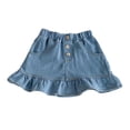 thumbnail image 3 of XINXIAOO Kids Girls' Elastic Denim Skirt Casual A-Line Hem Elastic Waist Jean Skirts Girls Skirt Size 9-10 Years, 3 of 3
