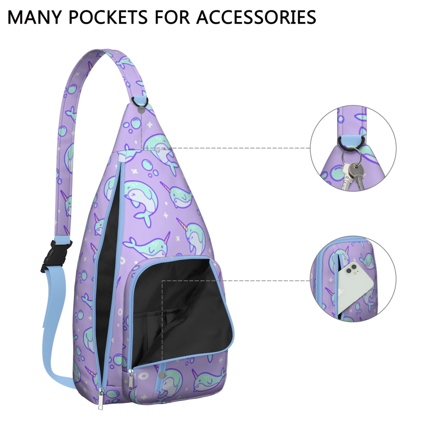 Magical Rainbow Unicorn Sling Bag - Mythical Horse Print Shoulder Backpack (Water-Resistant & Lightweight, Stylish Design)