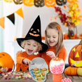 thumbnail image 6 of Halloween-Themed Pumpkin and Skull Shaped Plastic Candy Jar, 6-in. Spooky Delights Halloween Set Trick or Treat Stocking Stuffer Bag Basket Fillers Container Set of 2, 6 of 7