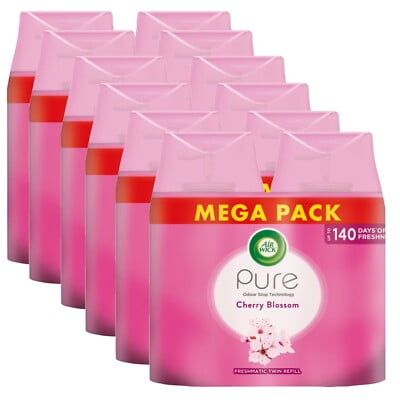 Air Wick Freshmatic Air Freshener Refill Pack Cherry Blossom 250ml 12 Pack Bulk