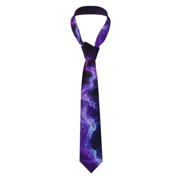 Fuzoiu Purple And Blue Nebula Print Men's Necktie,Business Necktie,Mens Ties for Business Wedding Graduation