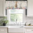 thumbnail image 3 of Bunny Easter Rod Pocket Curtain Valance, Spring Floral Eggs Rabbits Rustic Farmhouse Window Valance for Living Room, Bedroom, Kitchen 54"W x 18"L, 3 of 9