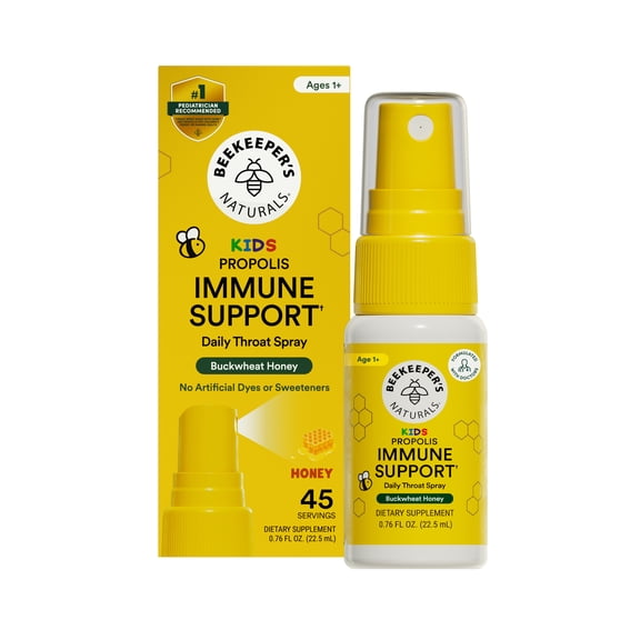 Beekeeper's Naturals Kid's Propolis Throat Spray, Immune Support, 22.5ml