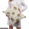 thumbnail image 5 of Ambesonne Dog Print Fabric by the Yard Upholstery, Bones Hearts Animal Faces, 5 Yards, Dark Mustard and Pale Pink, 5 of 5