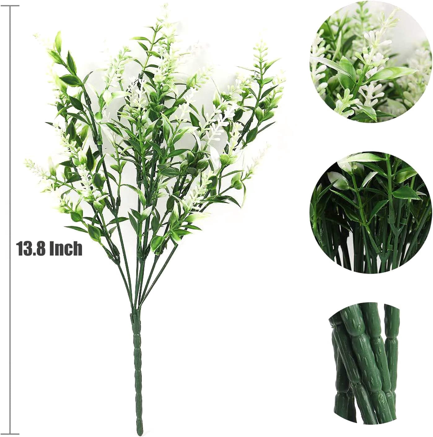 Morttic 16 Bundles Artificial Lavender Plants Outdoor for Home Decoration, Fake Flowers Plastic for Wedding Kitchen Garden Window Box Porch Office Indoor Decor