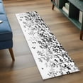 thumbnail image 3 of 2'x6' Rug Runners for Hallways Kitchen, Black Leaves Non Slip Entryway Beside Floor Carpet Runner, Summer Botanical Washable Laundry Room Bedroom Throw Rugs Mat for Family Pet, 3 of 8