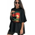 thumbnail image 3 of Plus Size Shirt for Women Black Tops for Women Oversized Short Sleeves Shirt for Women T Shirt Crewneck Shirt for Women XL, 3 of 5