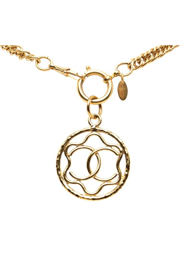 Pre-Owned Chanel Coco Mark Chain Necklace, Gold Plated, Women's, CHANEL