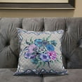 thumbnail image 5 of Amrita Sen Flowers Indoor/Outdoor Pillow with Removable Cover in Beige Blue Gray16x16, 5 of 5