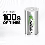Energizer Recharge Universal Rechargeable D Batteries (2 Pack), D Cell Batteries