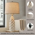 thumbnail image 5 of Oneach Ceramic Table Lamps Set of 2 for Living Room Bedroom 23.75" Modern Bedside Nightstand Lamps, 5 of 12