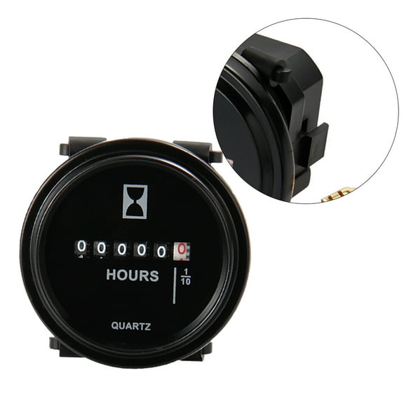 WRISTBIQUE 1Set Waterproof Backlit Digital Tachometer for ATVs with Black LCD Display and Round Shape