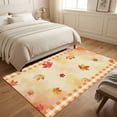 thumbnail image 4 of Area Rugs 3'x5', Maple Leaves Fall Carpet Runner Indoor Outdoor Rugs Home Decor Aesthetic, Thanksgiving Farmhouse Orange Plaid Non Slip Mats Washable Accent Rug for Living Room Bedroom, 4 of 8