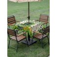 thumbnail image 3 of Outdoor Tablecloth with Umbrella Hole and Zipper, St. Patrick's Day Square Table Cloth 54x54 Inch Waterproof Tablecloth, Country Retro Green Boots Daisy Clovers Picnic Table Cover for Patio Camping, 3 of 7