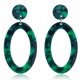 thumbnail image 1 of Pendientes colgantes de resina acrílica con forma ovalada y geométrica para mujer, aretes de aro bohemios, aretes con personalidad de puntos, 1 of 5