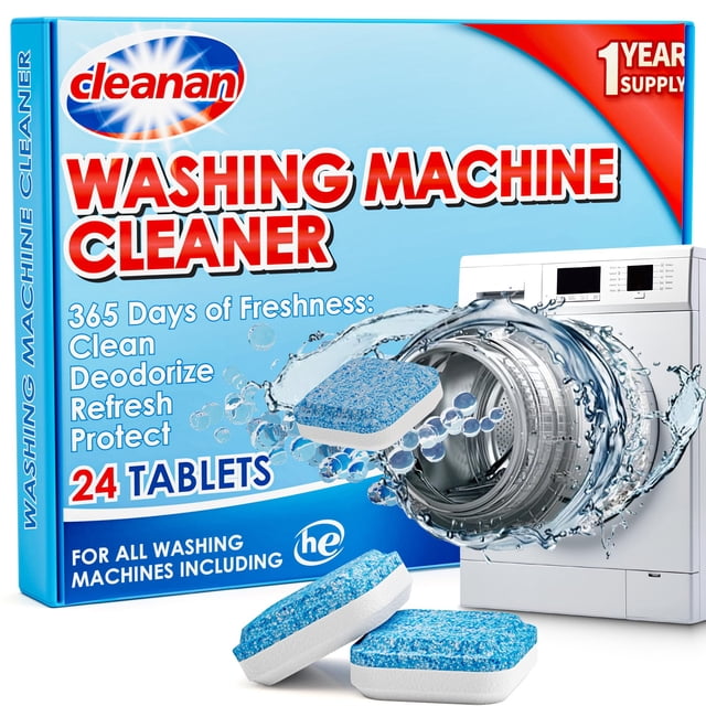 Tabletas limpiadoras para lavadora Cleanan, paquete de 24