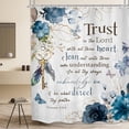 thumbnail image 2 of Christian Shower Curtain 60Wx72H Bible Verse Rustic Farmhouse Teal Flower Bathroom Curtain Scriptures Floral Bath Curtain Fabric Inspirational Quote Motivational Bathroom Decor with 12 Hooks, 2 of 14