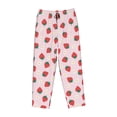 thumbnail image 4 of Naloa Strawberry Floral Print Women’s Ultra-Soft Comfy Pajama Lounge Pants with Pockets & Drawstring, 4 of 8