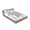 thumbnail image 2 of Ambesonne Ethnic Fitted Sheet & Pillow Sham Set, Portrait, Queen, Chocolate White Teal, 2 of 2