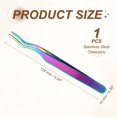 thumbnail image 2 of Uxcell Eyelash Extensions Lash Tweezers Stainless Steel Curved Fiber Precision Tweezers Lash Applicator Tool for Eyelash Tape & Extensions, Colorful, 2 of 7