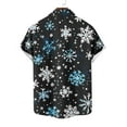 thumbnail image 4 of Mens Christmas Hawaiian Shirts Party Short Sleeve Button Down Shirt Turndown Collar Blouse, 4 of 5