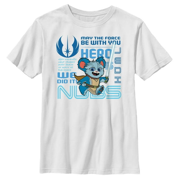 Boy's Star Wars: Young Jedi Adventures Nubs Phrases Graphic Tee White X Small