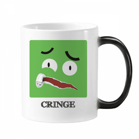 

Green Scared Emotion Cringe Afraid Mug Changing Color Cup Morphing Heat Sensitive 12oz