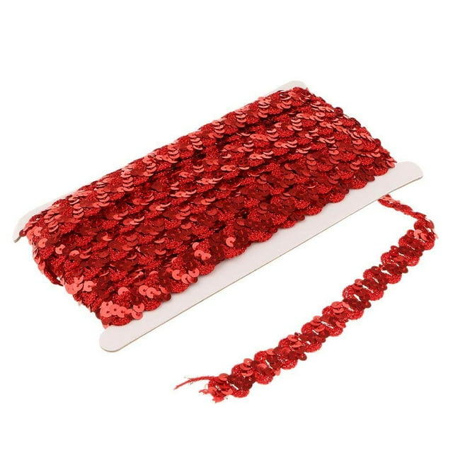 13m Sequins Paillette Ribbon Trim Braid Trim Lace DIY Sequins Ribbon Trim Sewing Clothing Red