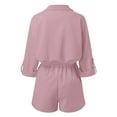 thumbnail image 4 of Hauaitttt Women's Set Casual Tracksuit Button Down Short Sleeve Shirt Drawstring Shorts Pockets 2 Piece Set Women Swim Trunks Strapless Bathing Suits Cute Summer Clothes for Juniors plus Swimsuit, 4 of 4